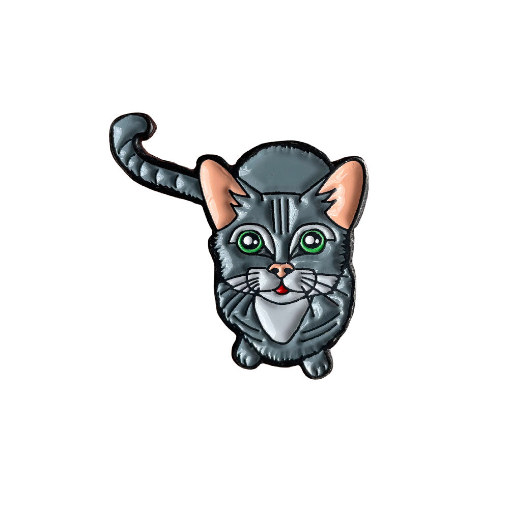Pin Gato Gris