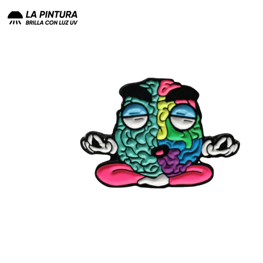 Pin Cerebro Meditando (Neón)